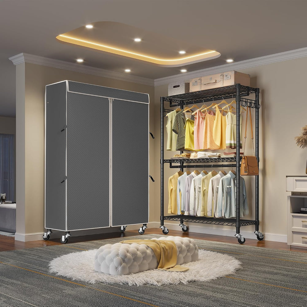 VIPEK R2C Plus Rolling Clothes Rack with Cover Portable Closet Heavy duty