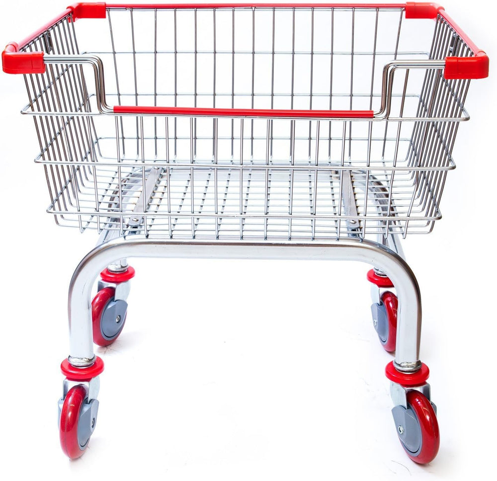 Laundry Cart Chrome Coated with Double Pole Rack, 2.5-Bu (Red or Blue Trim) (...