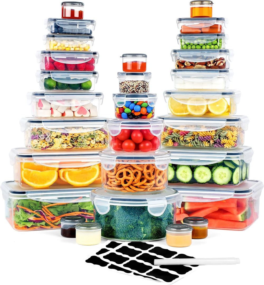 FOOYOO 56 Pcs Large Food Storage Containers Set with Lids (28 Containers + 28...