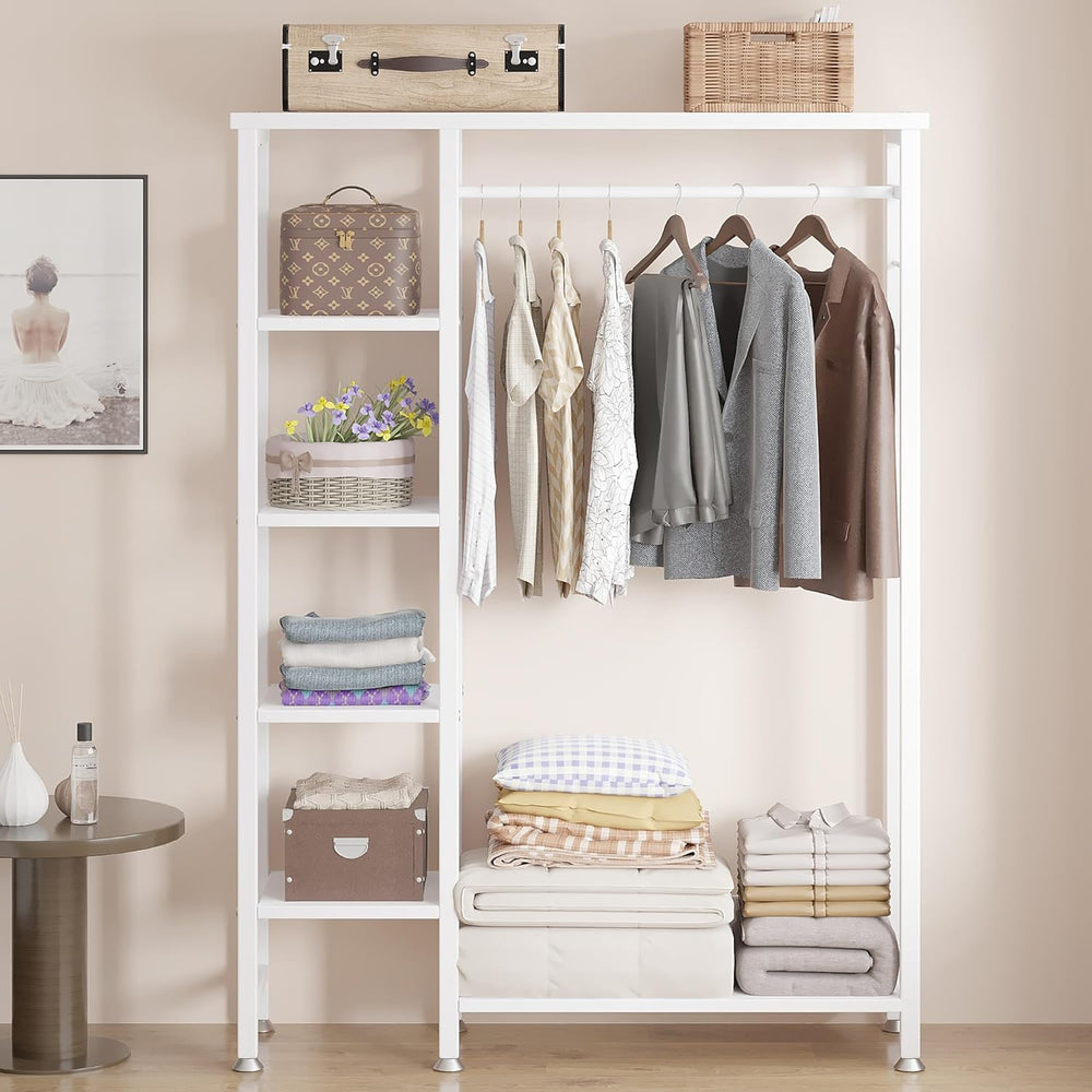 VECELO Open Garment Clothing Rack, Free-Standing Heavy Duty Storage Closet wi...