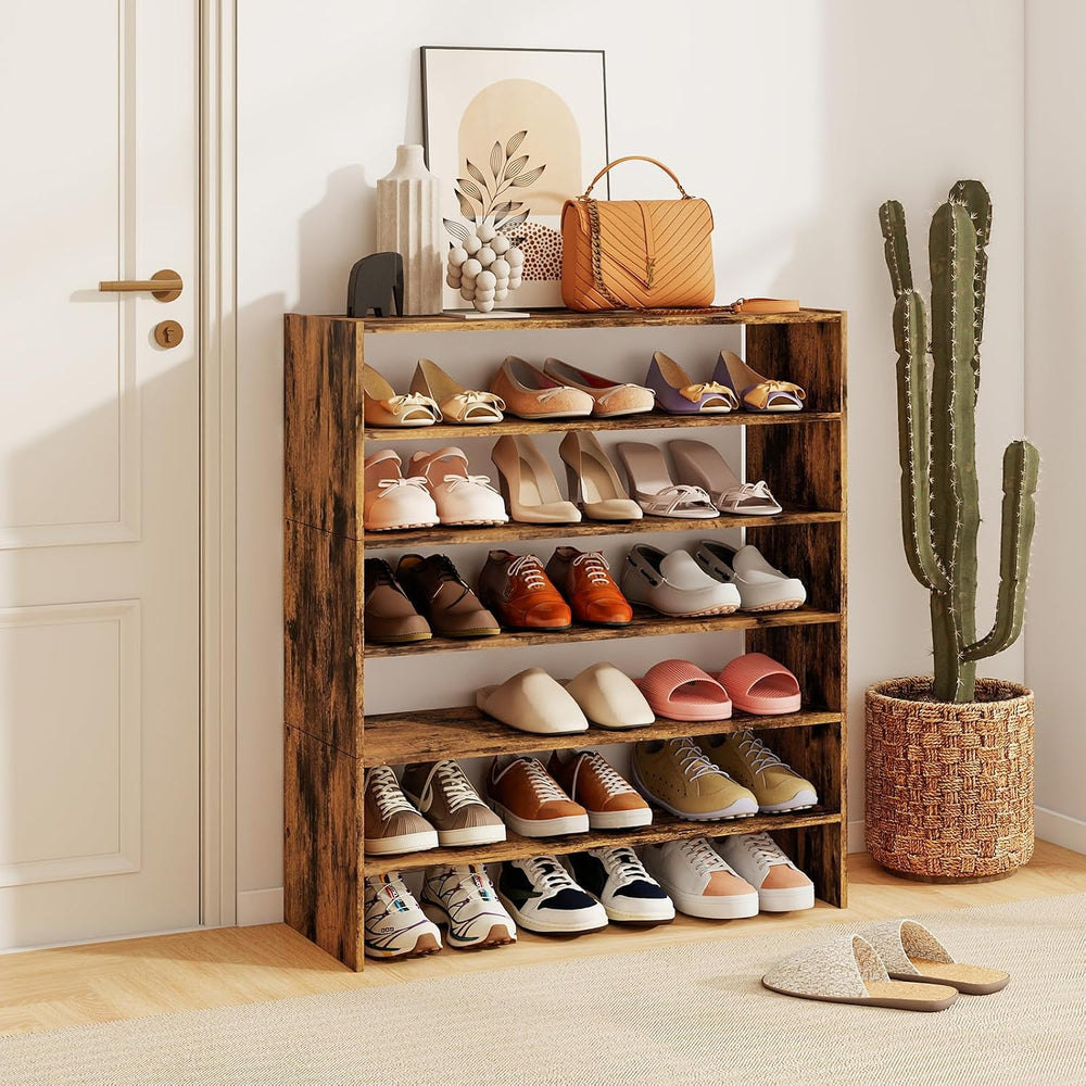 GOFLAME 6-Tier Shoe Rack, Stackable Shoe Storage Organizer, Freestanding Mode...