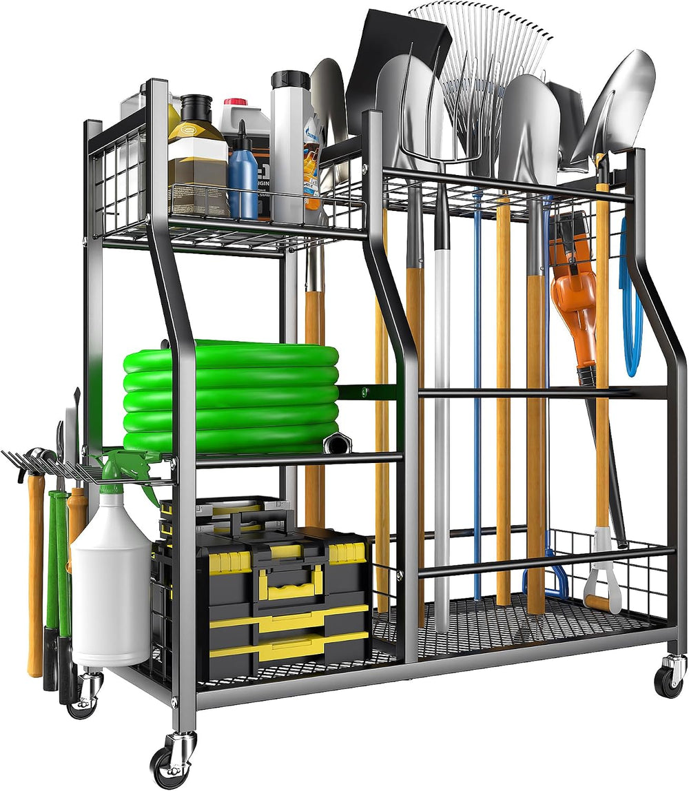 EVERHANGER Garden Tool Organizer Stand, Garage Tool Storage Organization