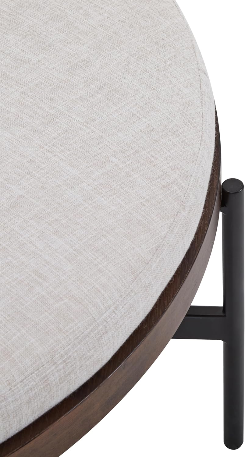 Christopher Knight Home Neapo Round Ottoman, Cocktail Ottoman, Upholstery Cof...