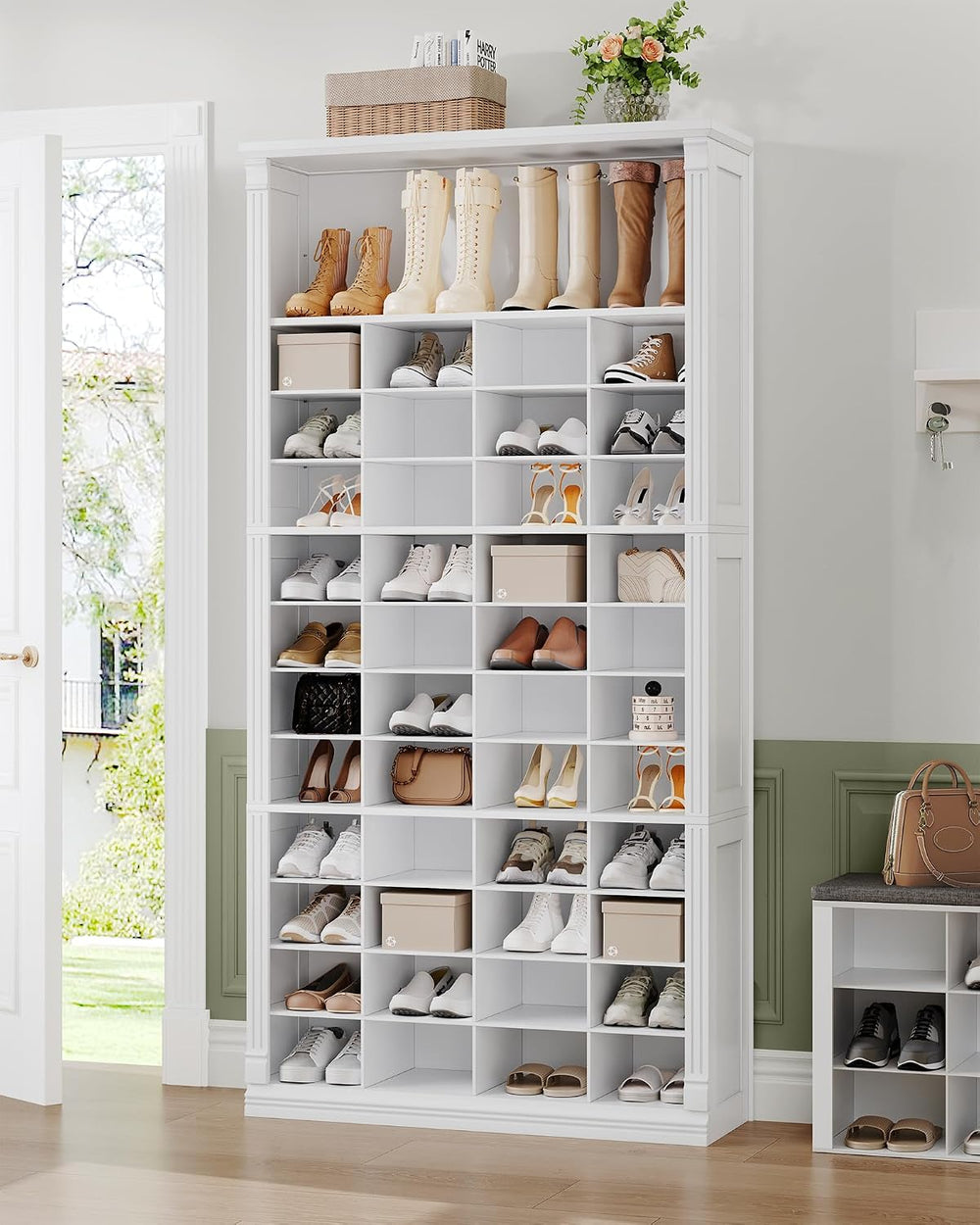 Hzuaneri 13 Tiers Shoe Storage Cabinet, Tall Shoe Cabinet with Cubby