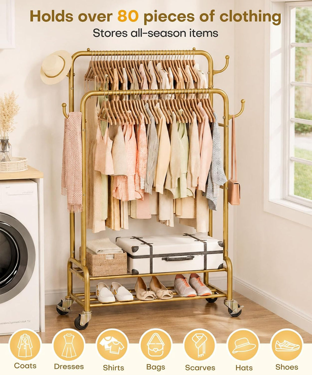 Homde Sturdy Garment Rack for Bedroom: 265 lbs Heavy Duty Clothes Organizer