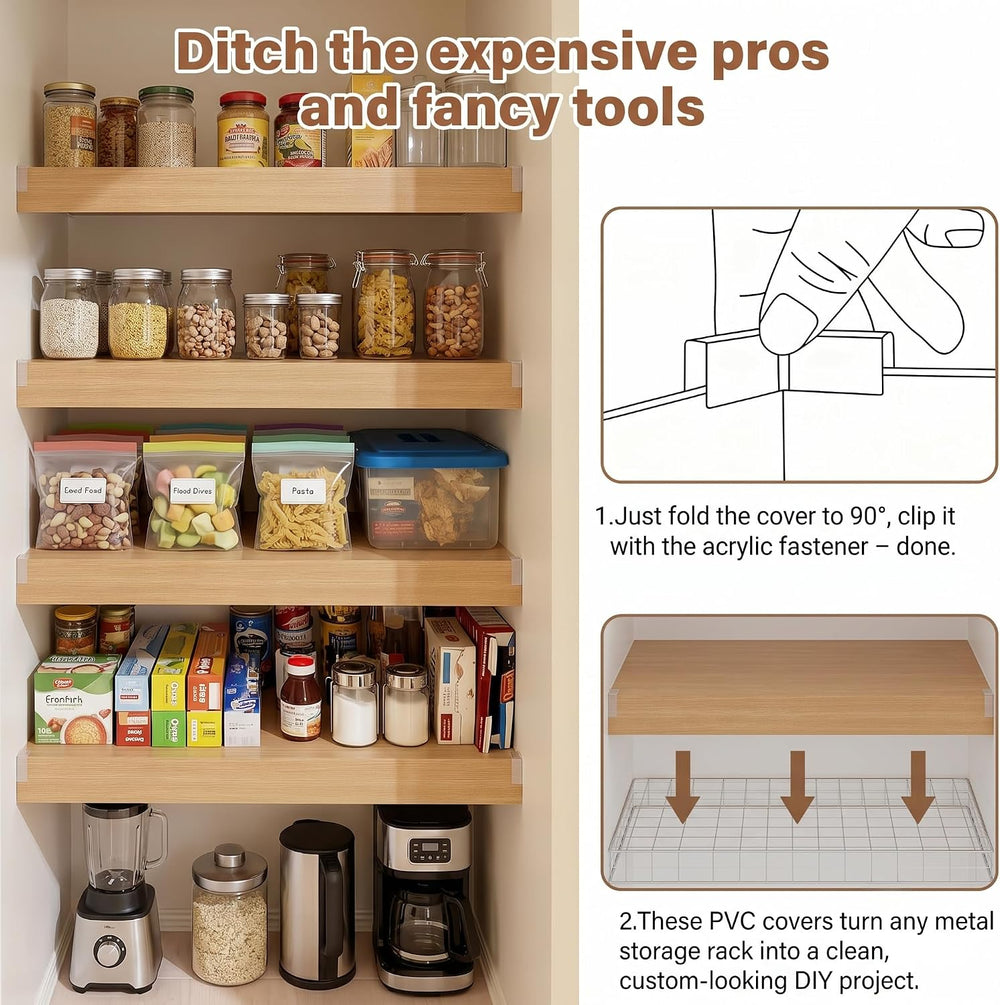 5 Pack Wire Rack Covers for Shelves, 32"x16" PVC Wire Shelf Covers ...