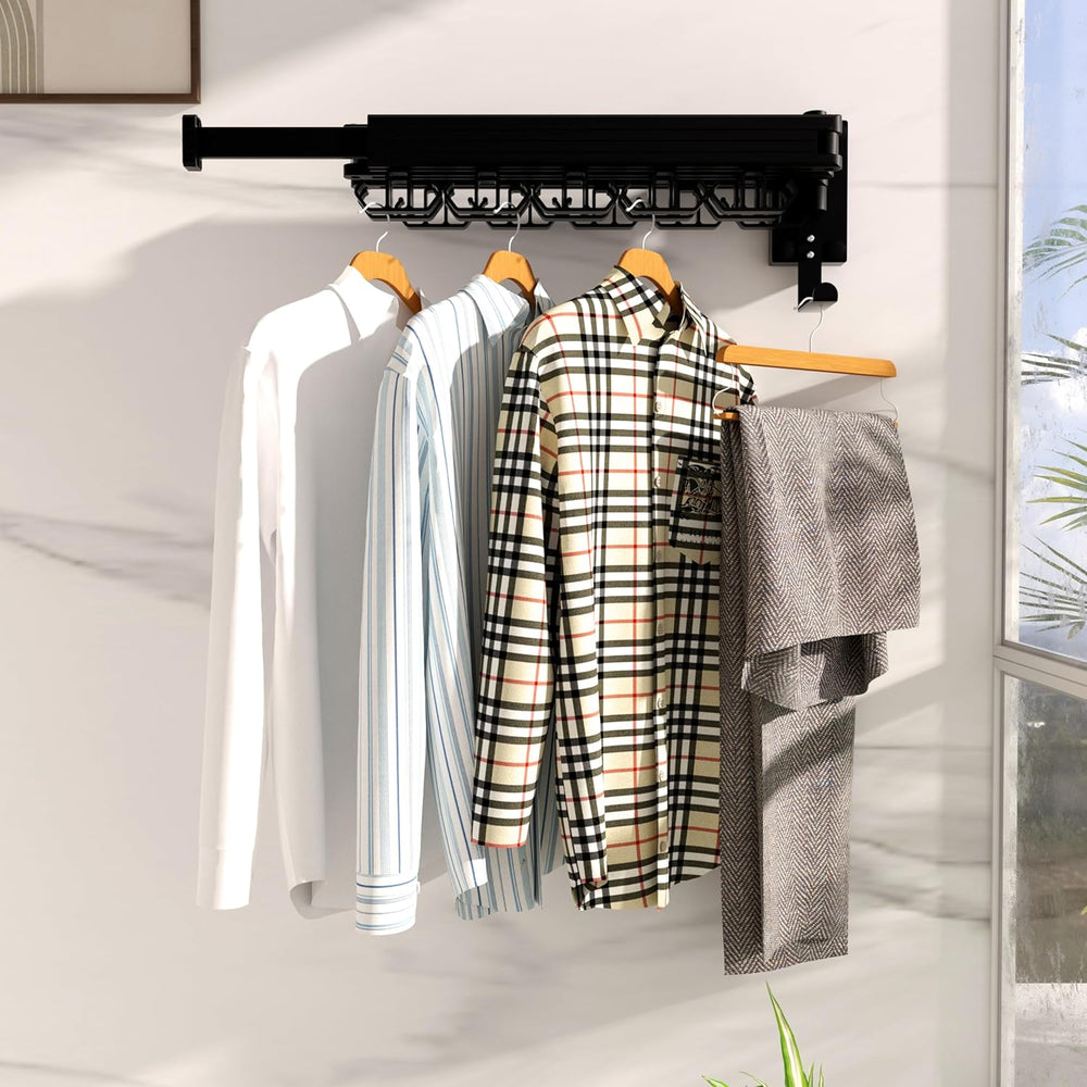 Kelisiting Clothes Drying Rack, Wall Mounted Laundry Drying Rack, Upgrade 3-F...
