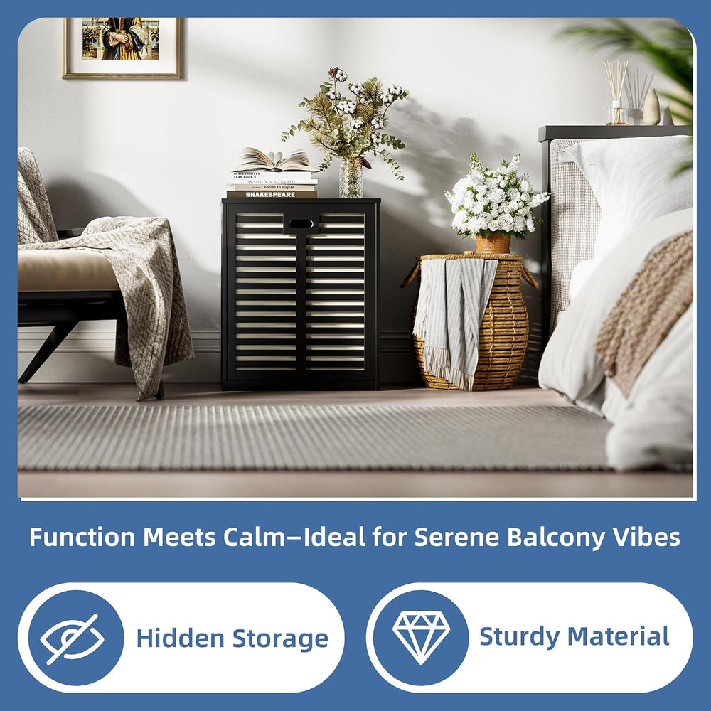 HITNET Tilt Out Laundry Hamper, Bamboo Laundry Cabinet with Pull Out Removabl...