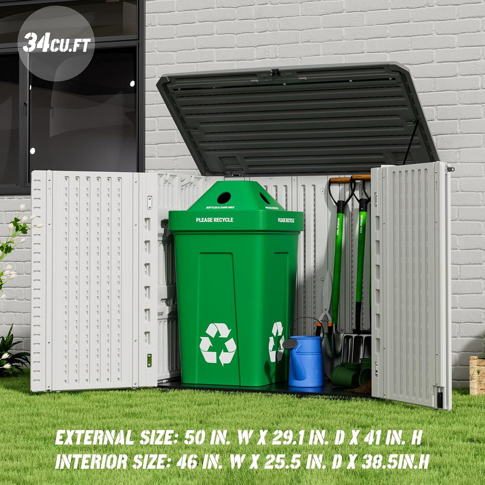 Mrosaa Outdoor Patio Storage Shed,Waterproof Horizontal Outdoor Storage Cabin...