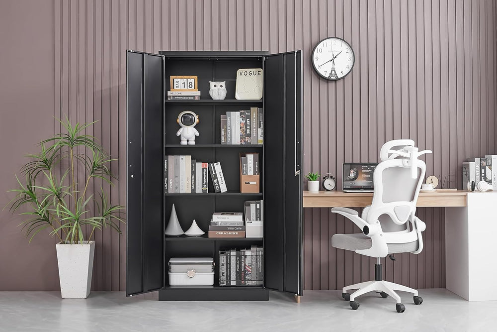 Approgreent Metal Storage Cabinet with Adjustable Shelves, Garage Cabinet wit...