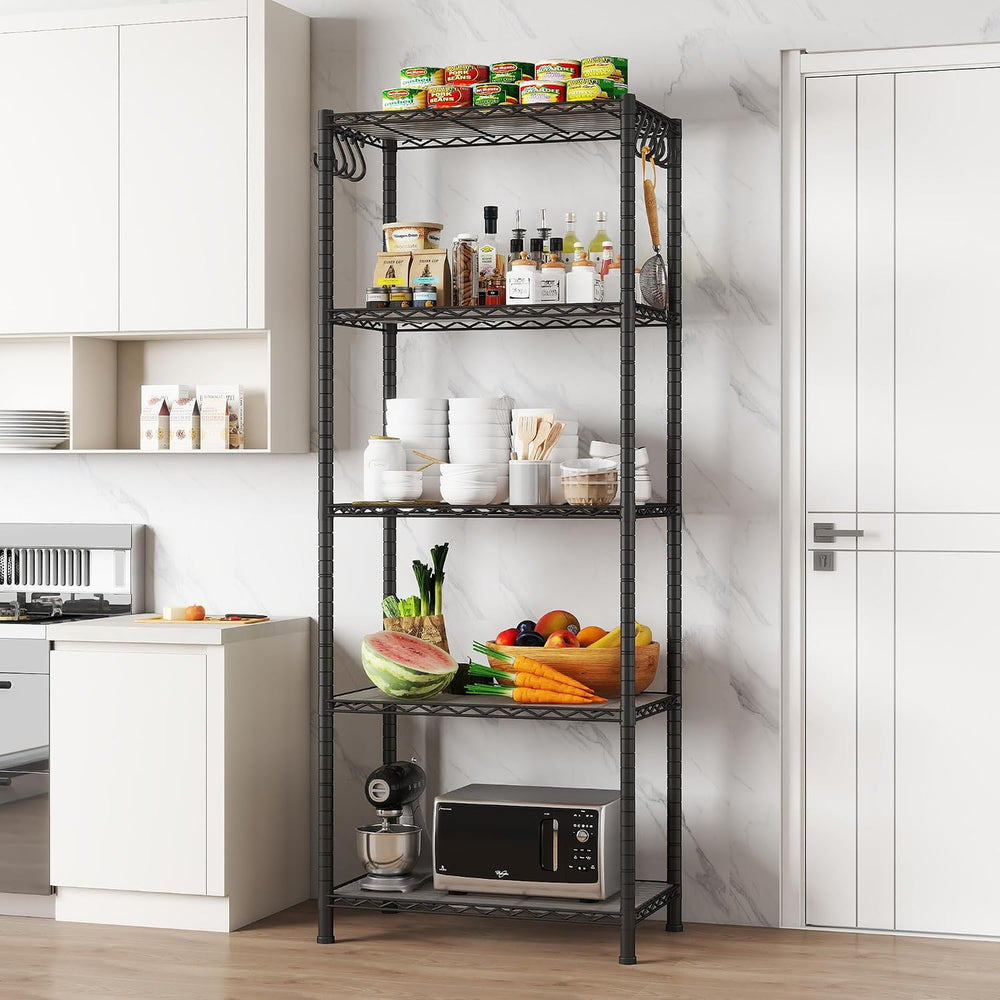 EZPEAKS 5-Shelf Shelving Unit with Shelf Liners Set of 5, NSF Certified, Adju...