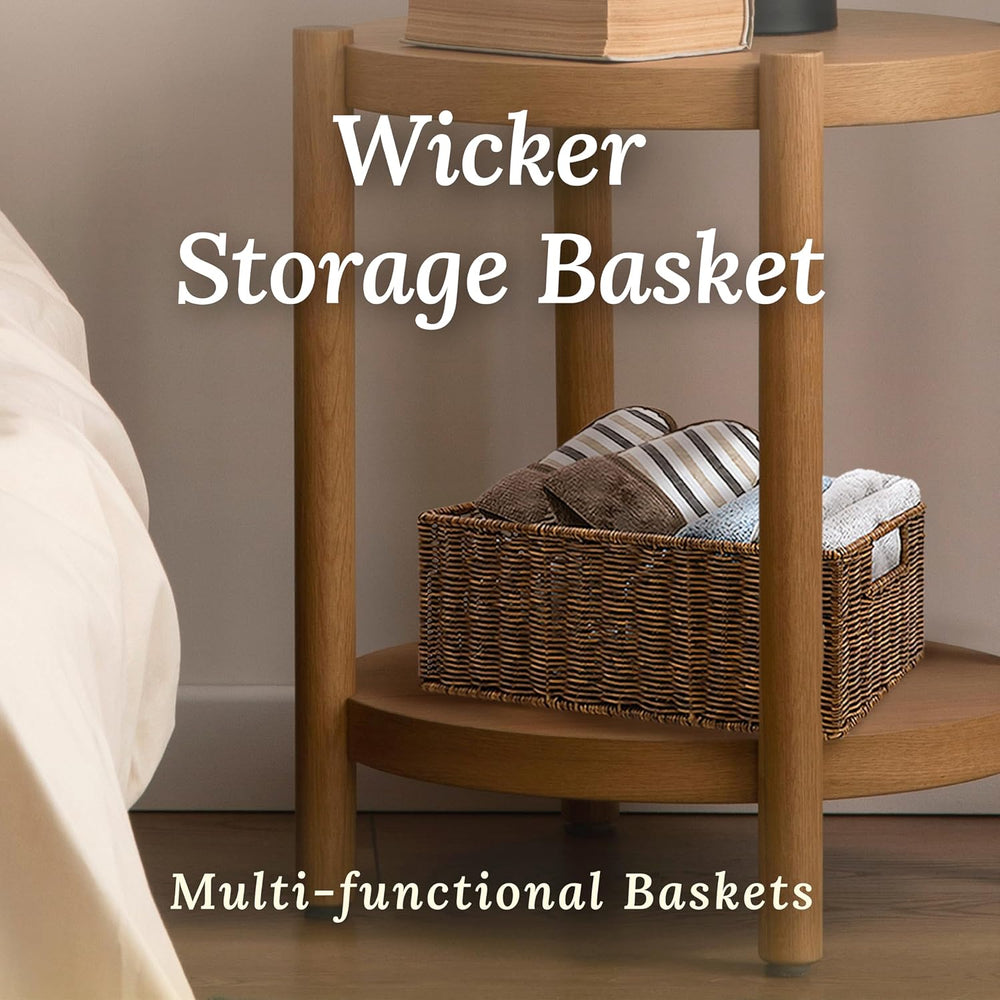 WeeNest Wicker Basket with Handle, Shelf Baskets for Organizing, Woven Organi...