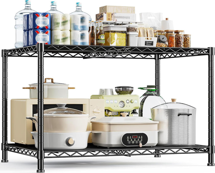 DurayLoly Wire Shelving 2-Tier Adjustable Storage Shelves for Kitchen