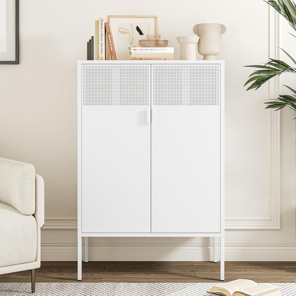 Chshin Metal Storage Cabinet,Kitchen Pantry Storage Cabinets with Doors,Buffe...