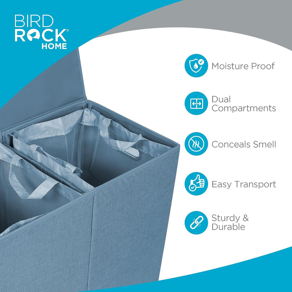 BIRDROCK HOME Laundry Hamper with Lid | Removable Bags for Sorting Clothes | ...
