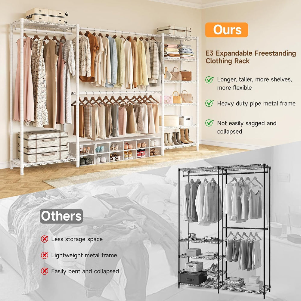 ONBRILL E3 Expandable Freestanding Closet Organizer System, Portable Closet