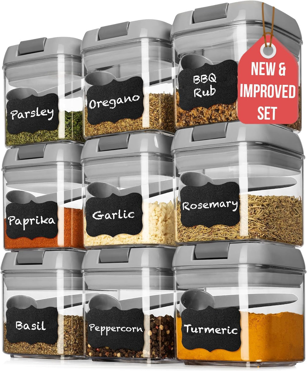 Shazo 9PC (0.5L, 2.1 Cup, 17oz) Airtight Food Storage Containers + 6 Spoons