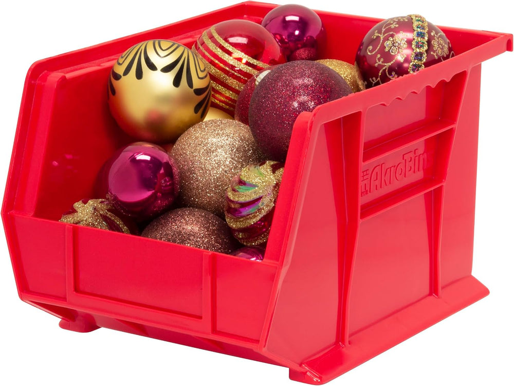 Akro-Mils 30239 AkroBins Plastic Storage Bins, 11"x8"x7", Red,...