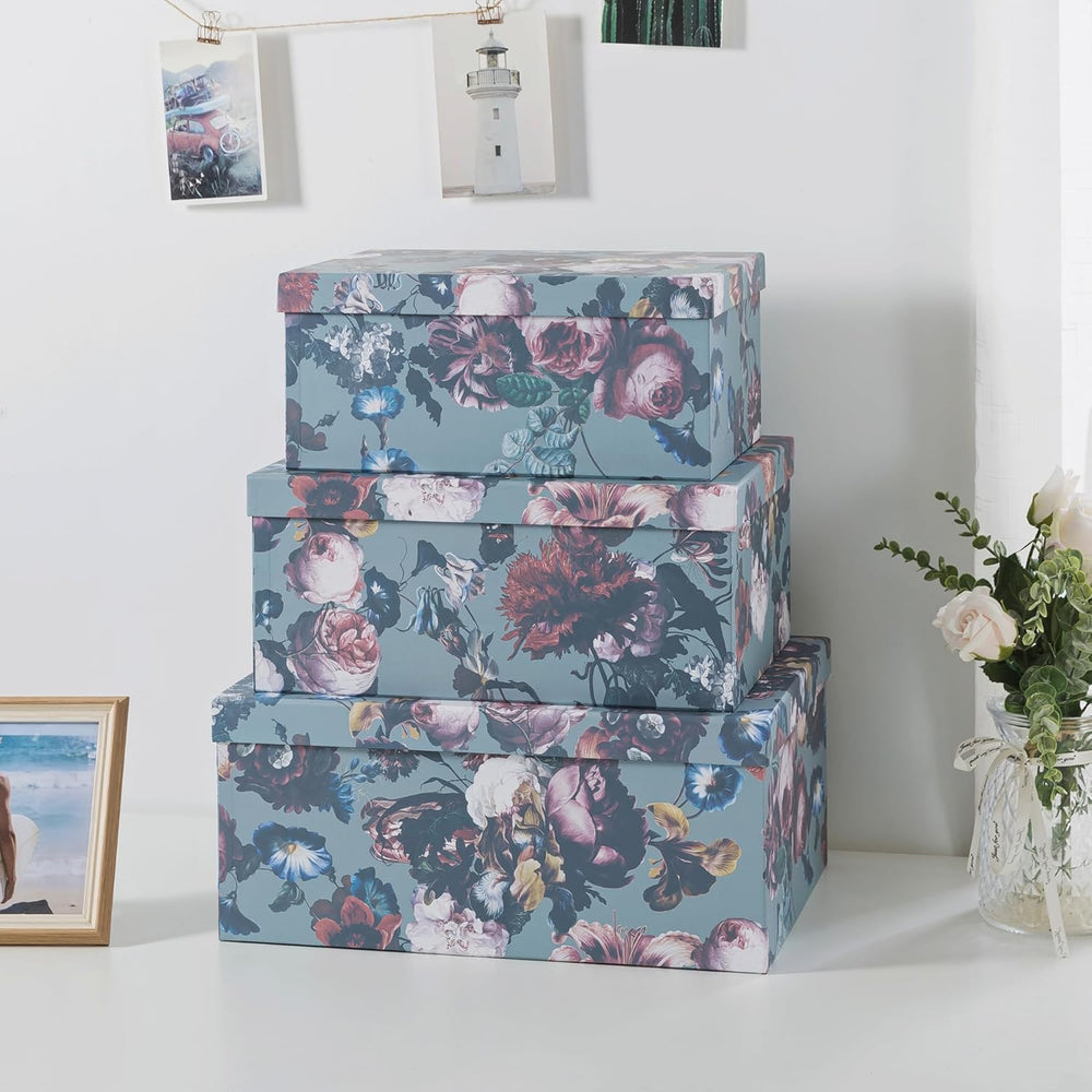 Soul & Lane - Elegance in Bloom Decorative Boxes with Lids, Set of 3