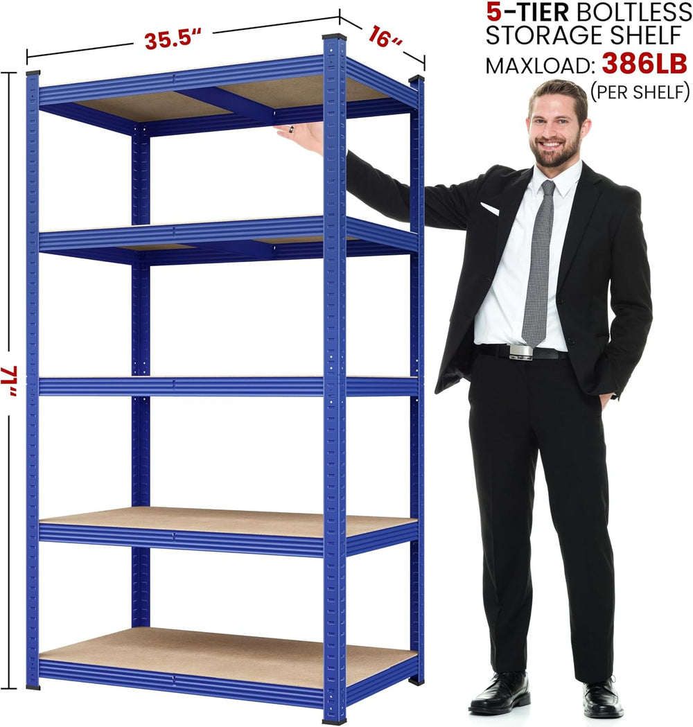 Yaheetech 5-Tier Heavy Duty Storage Shelves 35.5" W x 16" D x 71&qu...