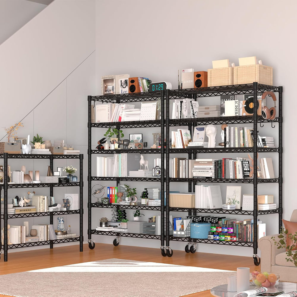 PrimeZone 6 Tier 36" W X 18" D X 78" H Wire Shelving with Whee...