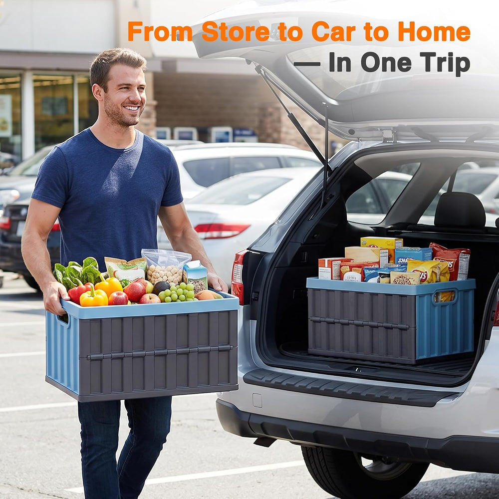 Citylife 64L Collapsible Storage Bins with Lids Plastic Storage Containers fo...