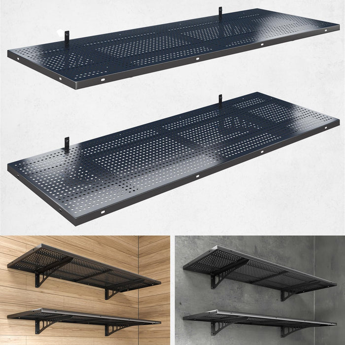 2-Pack 1.5x4ft Heavy Duty Garage Wall Shelving, 500 lbs Load Capacity, Garage