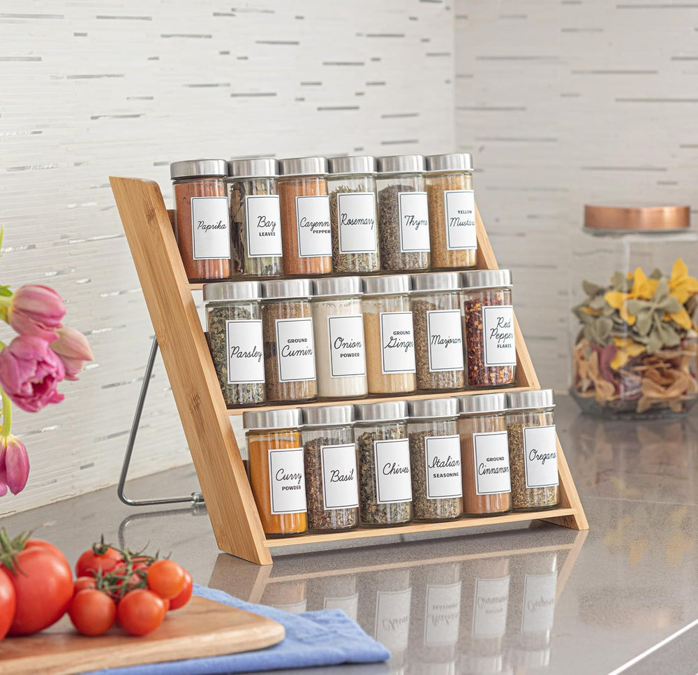 Orii 18 Jar Bamboo Compact Spice Rack with Spices Included & 5-Year Free ...