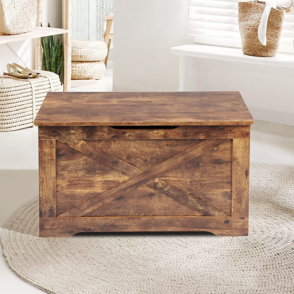 Timberer 31.5" Storage Chest, Wooden Storage Bench, Entryway Shoes Bench