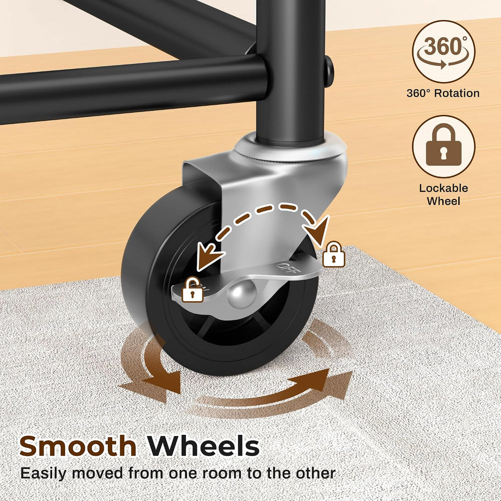 MISSLO Heavy Duty Clothes Rack for Hanging Clothes Rolling Clothing Rack Heav...