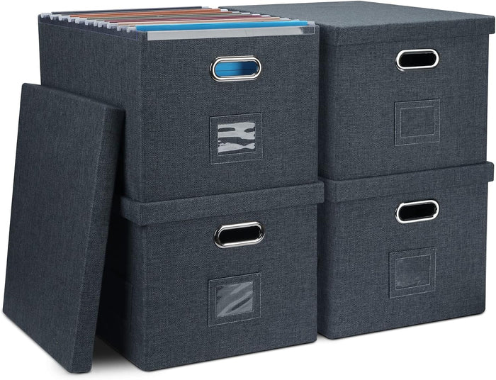 Storage Bins With Lids Office Organization File Folder Organizer Boxes
