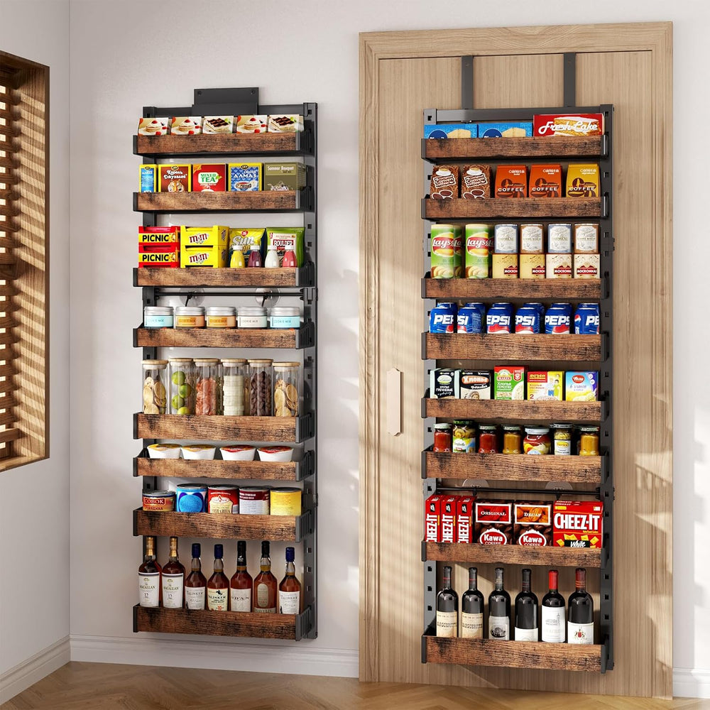 8-Tier Over The Door Pantry Organizer, Heavy-Duty Metal Wall Mount or Hanging...