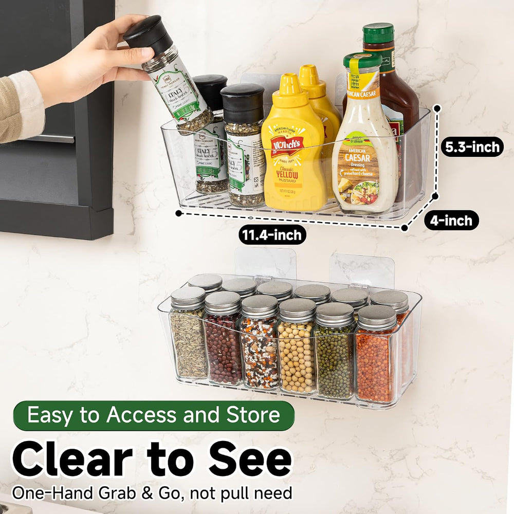 8-Pack Adhesive Pantry Organizers and Storage, Large Cabinet Door Organizer
