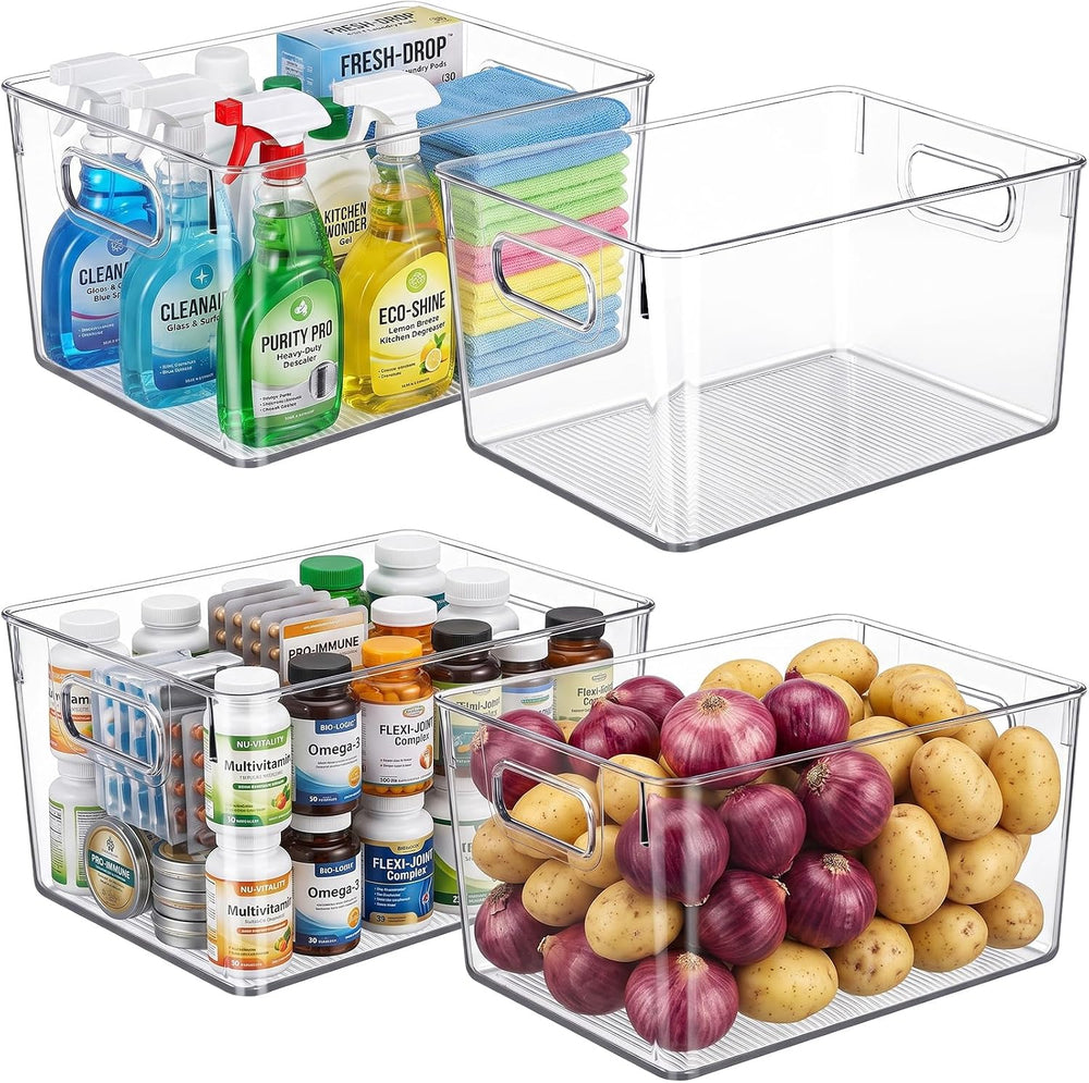Heyuzb Clear Storage Bins Plastic