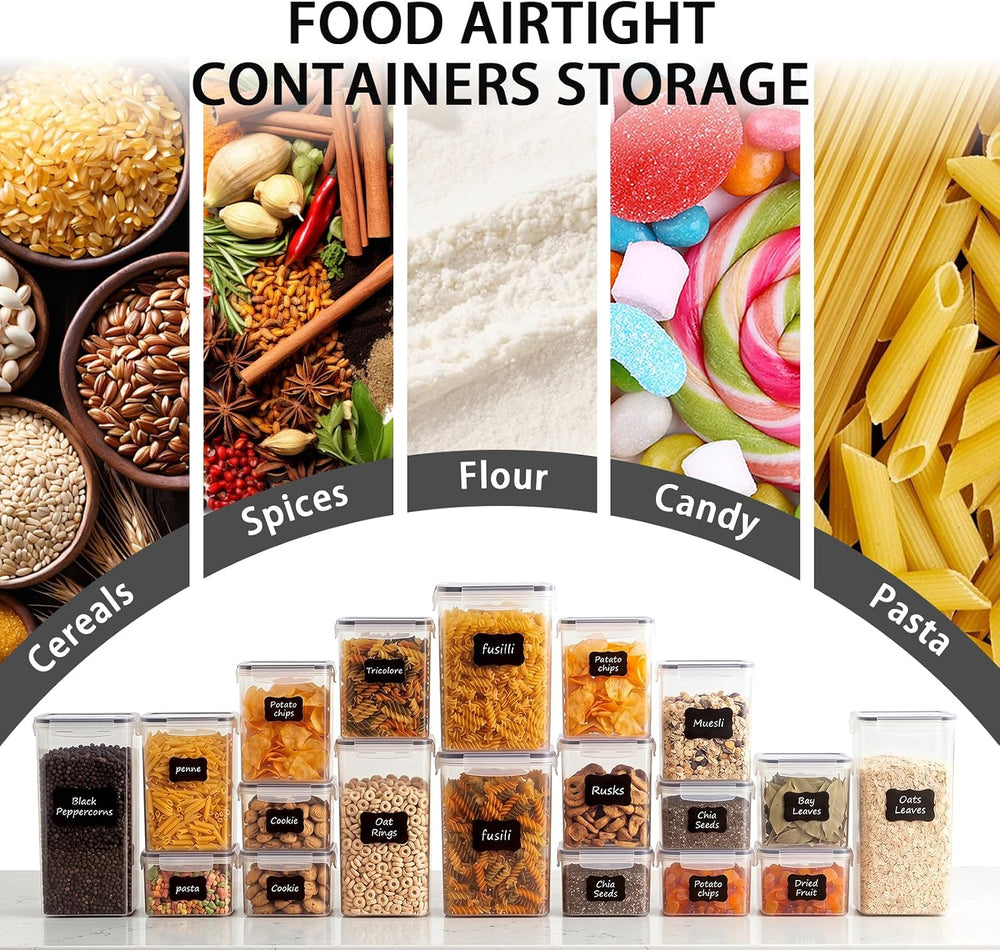 24 PCS Airtight Food Storage Containers with Lids, Plastic Kitchen and Organi...