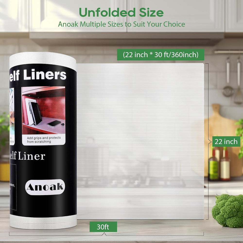 Anoak Shelf Liner - Non-Slip Cabinet Liner, 22 Inch x 30 FT(360 Inch) Durable...