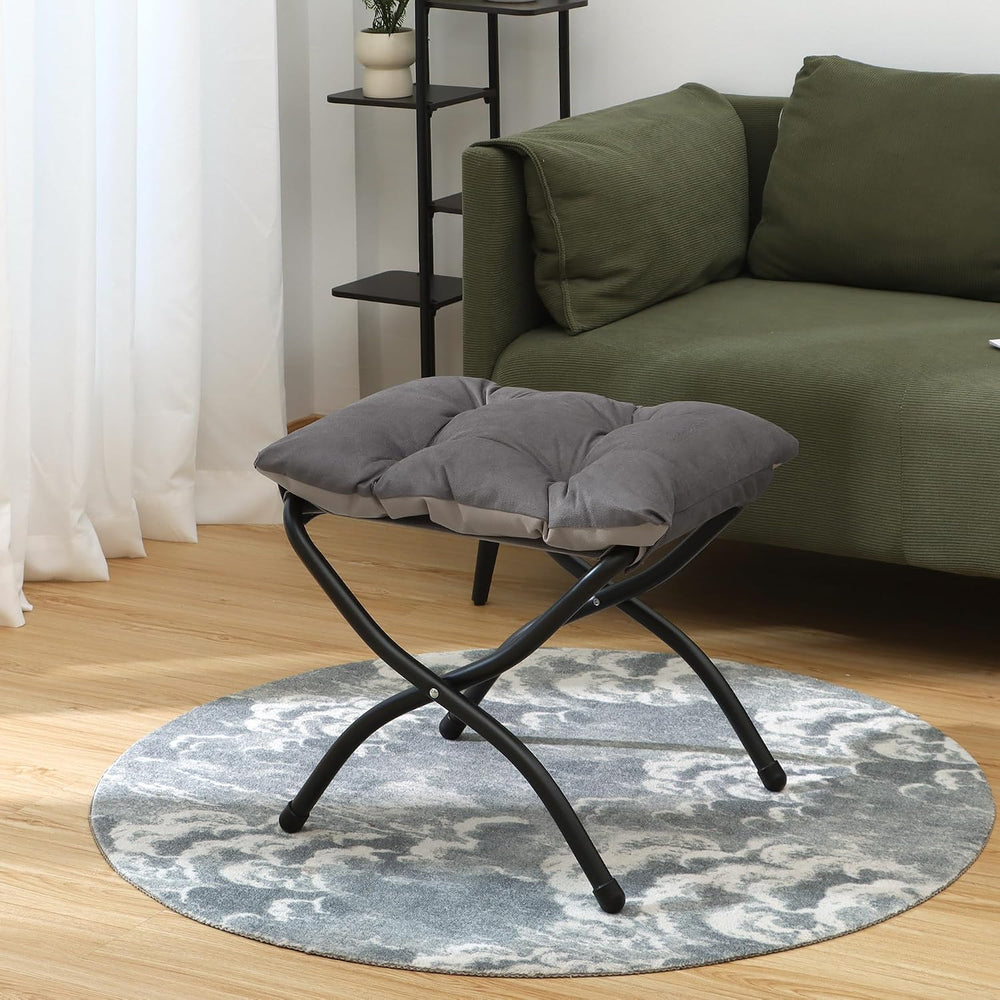 15"(H) Folding Ottoman, Foldable Footrest Stool, Portable Small Foot Sto...