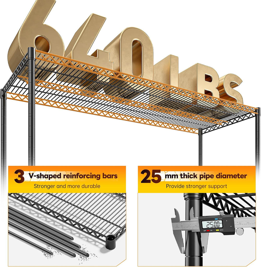 REIBII 83"H Storage Shelves 3840LBS Metal Shelving Unit Garage Shelving ...