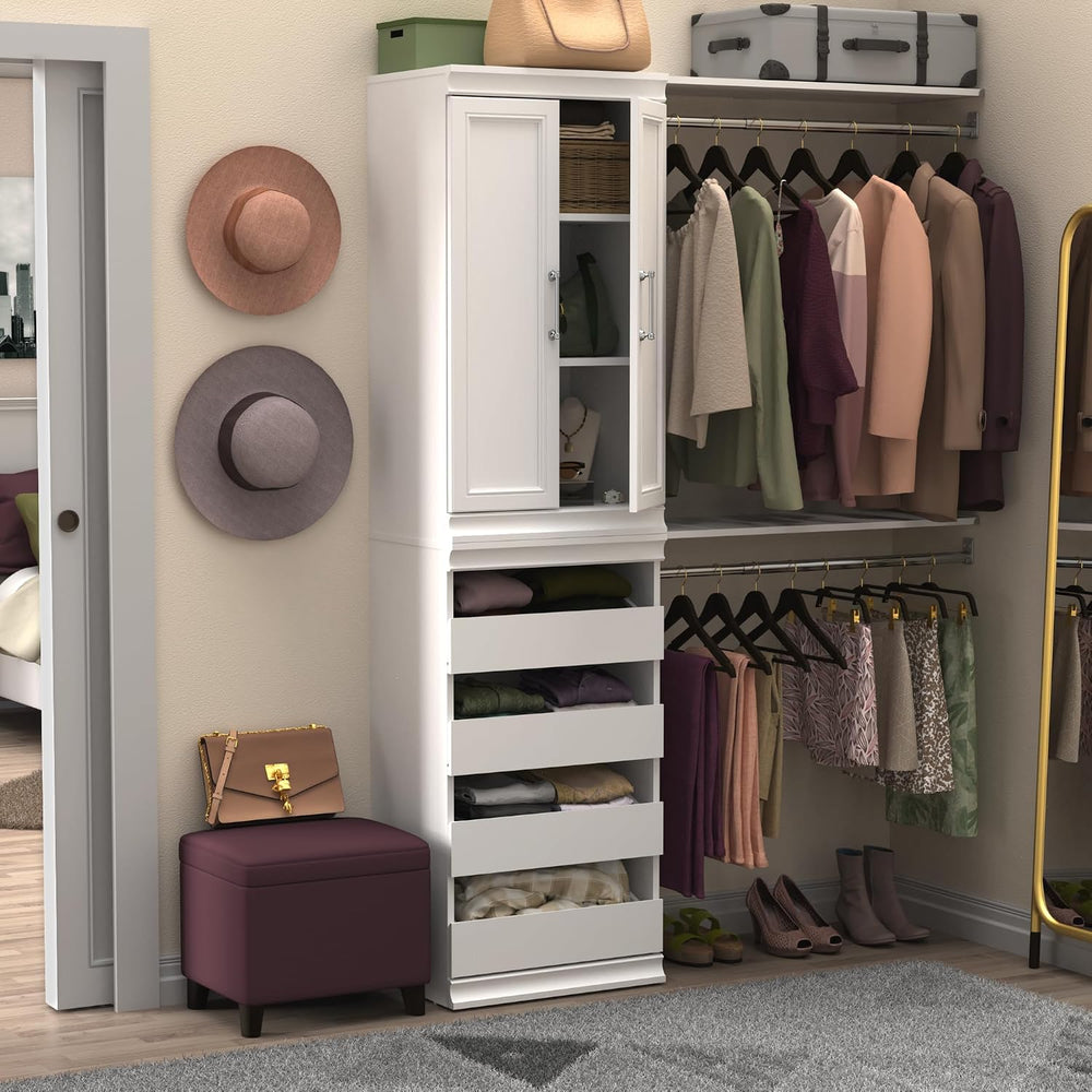ClosetMaid Modular Storage Unit with 4 Drawers, Wood Closet Organizer, Stacki...