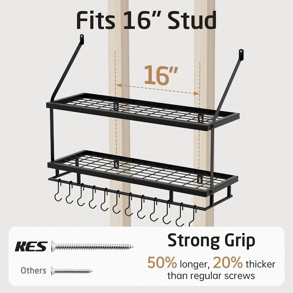 KES 30-Inch Kitchen Pot Rack - Mounted Hanging Rack for Kitchen Storage and O...