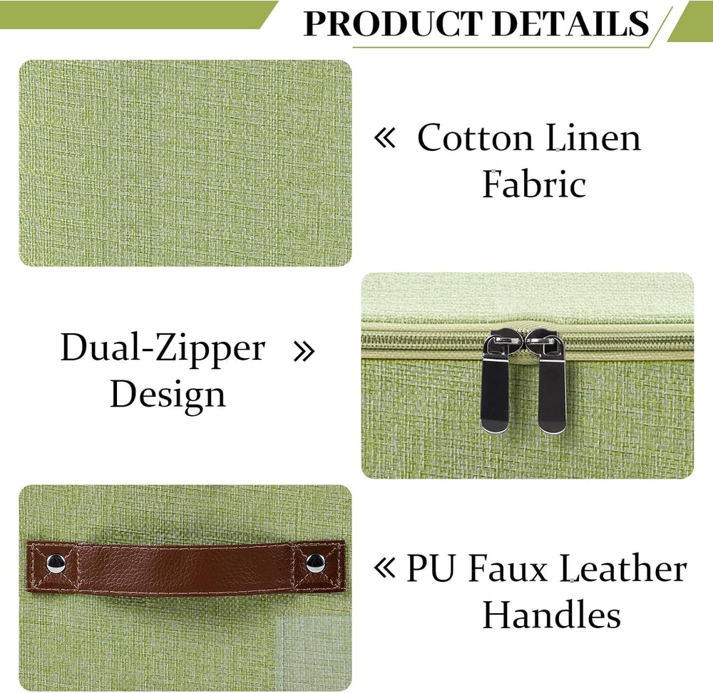 3 Pack Storage Bins with Zipper Lids 17.7"x13.8"x10" Foldable ...