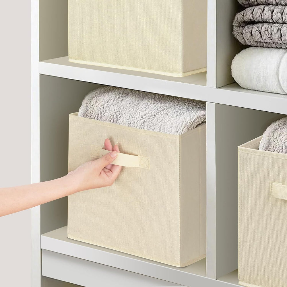 Storage Bins, 11 Inch Fabric Storage Cubes, Collapsible Cube Storage Box, Fab...