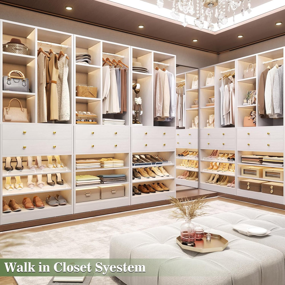 Besiost Closet System, 111"/9.3 FT Closet Organizer System with 8 Drawer...