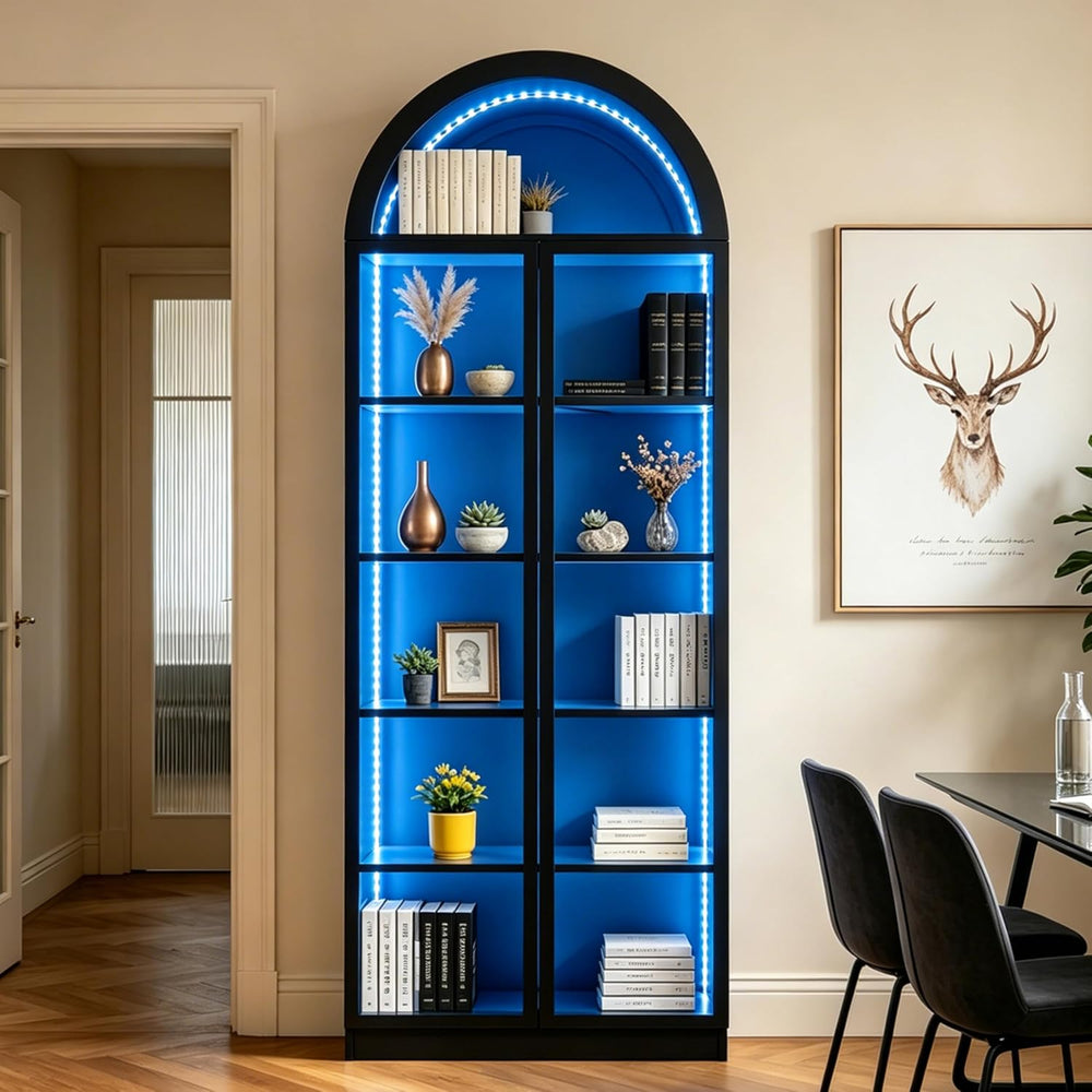 Wildhome Arch Display Cabinet with Acrylic Glass Door,77" Tall Curio Cab...