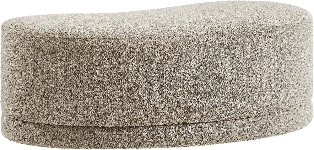 Modway Nimbus 48 Inch Curved Ottoman Bench in Oat - Soft Fabric Chenille Otto...
