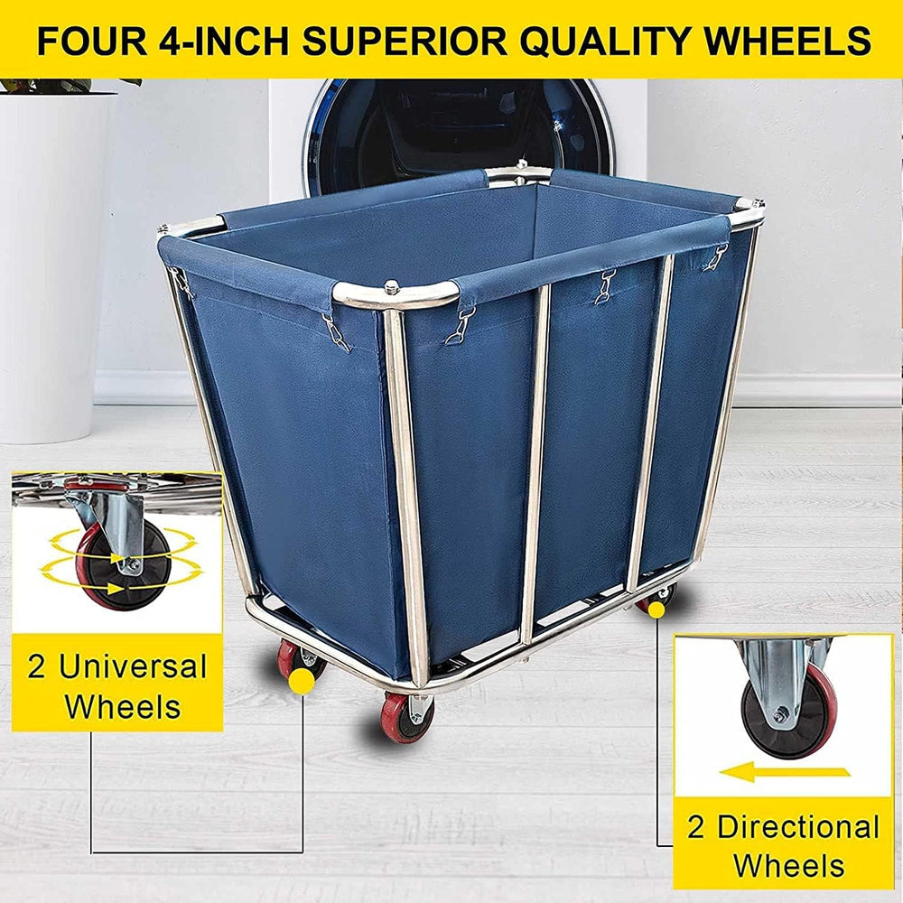 Commercial Laundry Cart with Wheels,350L Industrial Rolling Laundry Hamper