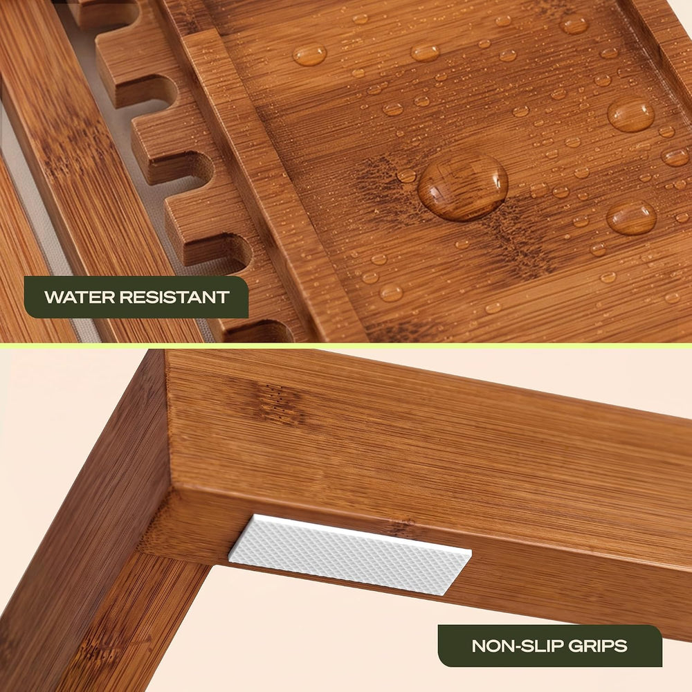 ROYAL CRAFT WOOD Premium Foldable Bathtub Tray Caddy - Wood Bath Tray for Tub...
