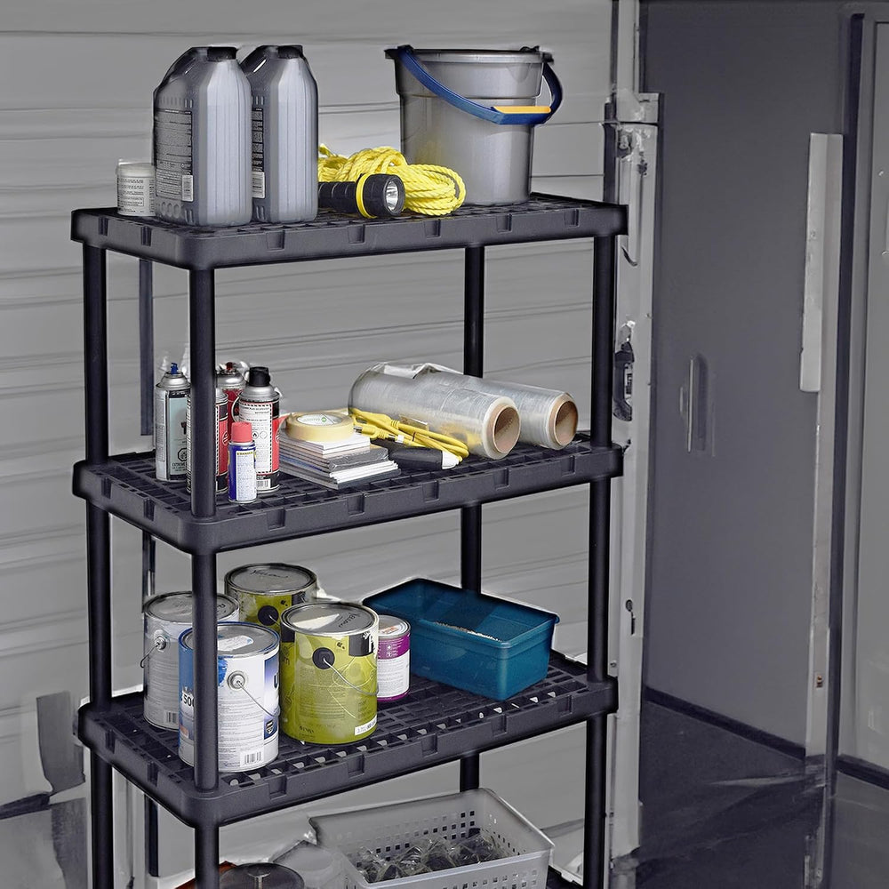 Gracious Living 4 Shelf Unit, Heavy-Duty Shelving Storage Rack for Home and G...