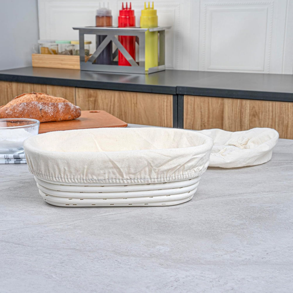 Restaurantware 9 3/4 In Oval Rattan Banneton Proofing Baskets, 1 Count