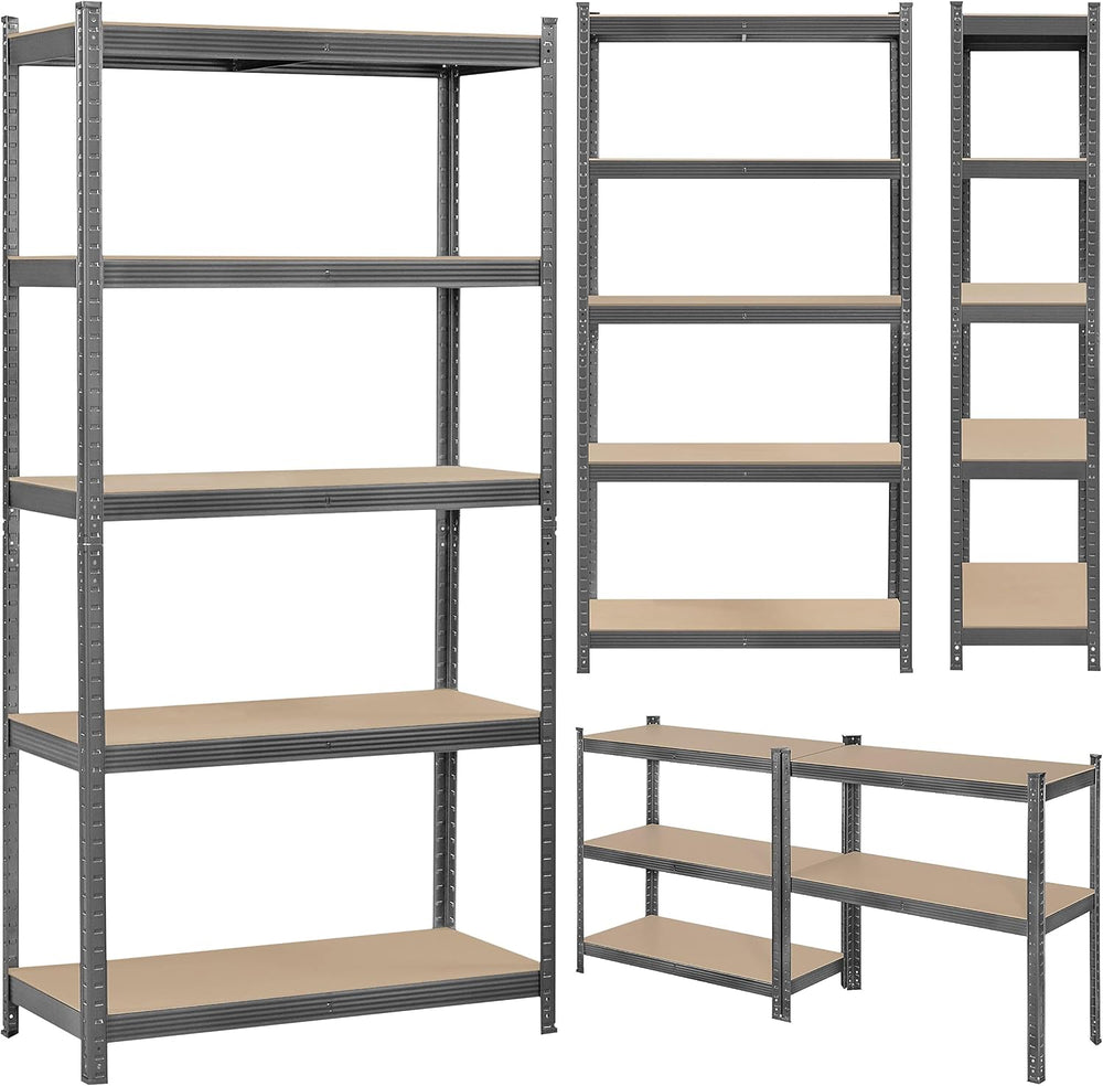 Topeakmart 5 Tier Metal Storage Shelving Unit, 35.5x16x71 Inch Dark Gray